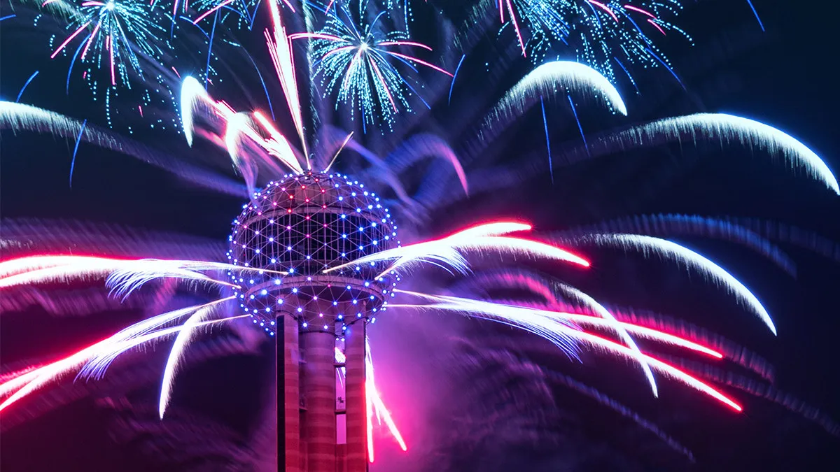 Reunion Tower New Year's Eve Fireworks and Drone Show